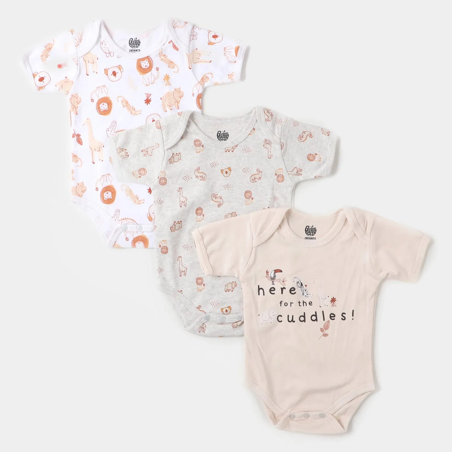 Infant Boys Cotton Romper 3 PCs Set | Safari
