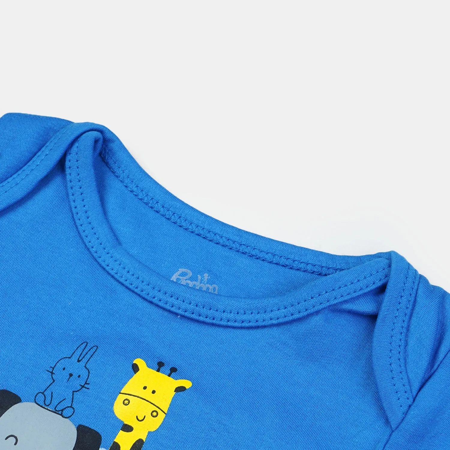Infant Cotton Romper Happy Everyday - Diva Blue