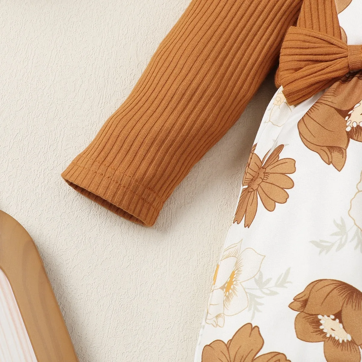 Infant Girl Floral Printed Long Sleeve Jumpsuit