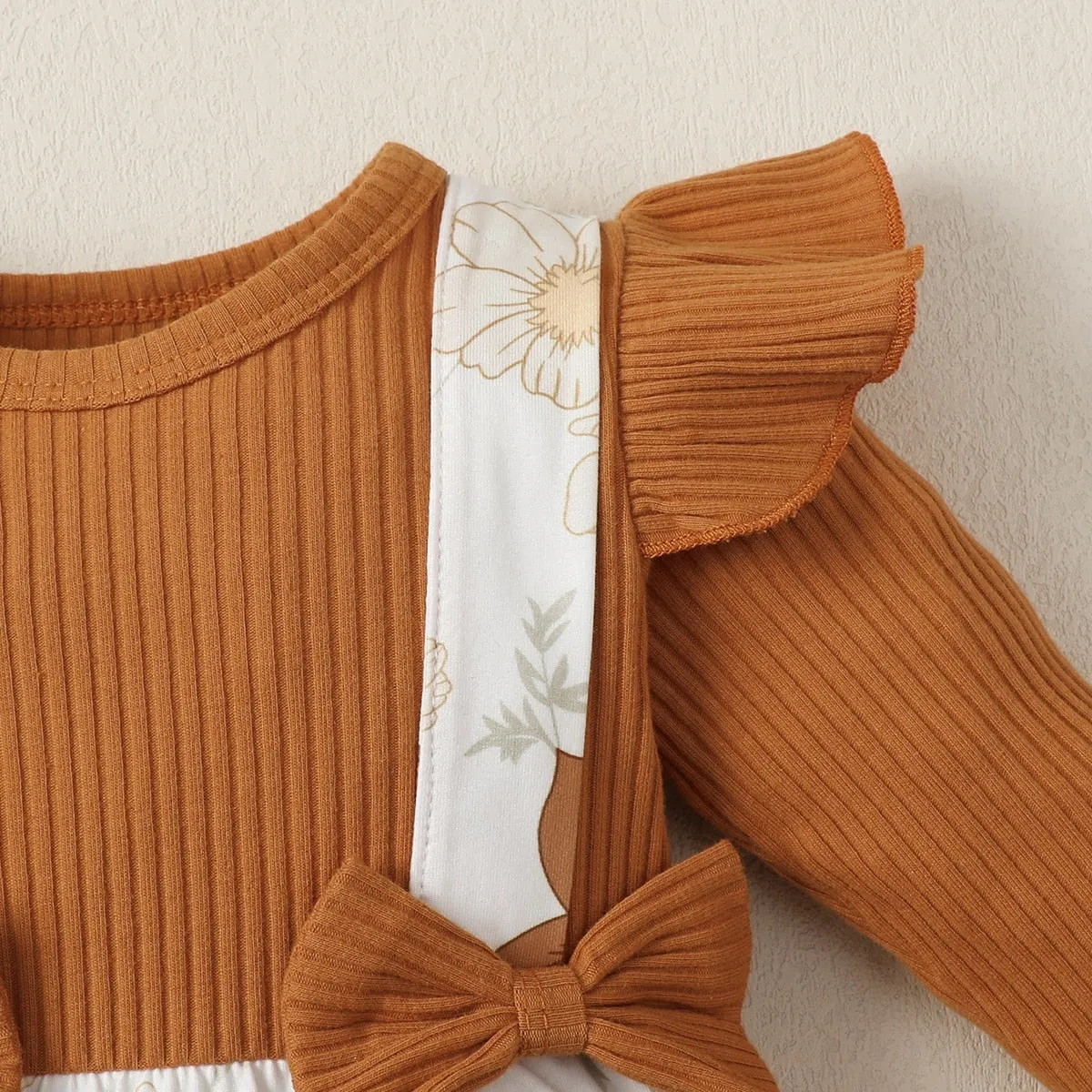 Infant Girl Floral Printed Long Sleeve Jumpsuit