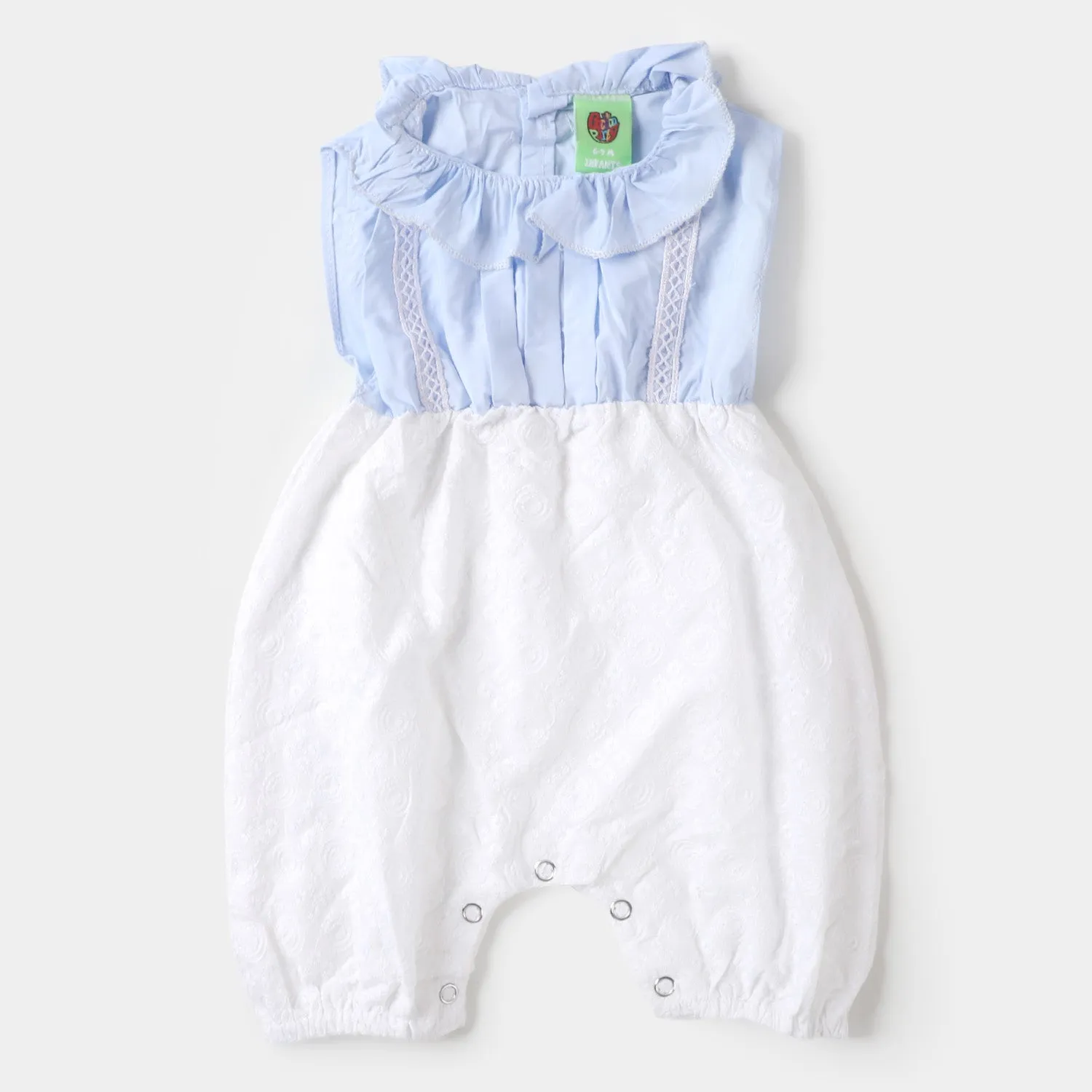 Infant Girls Woven Romper Balloon - SKY BLUE