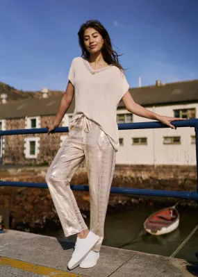 Italian Shimmer Jogger with Shimmer Heart in Gold