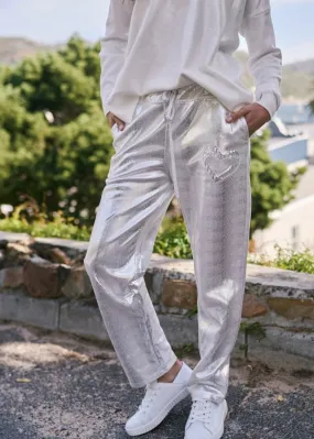 Italian Shimmer Jogger with Shimmer Heart in Silver