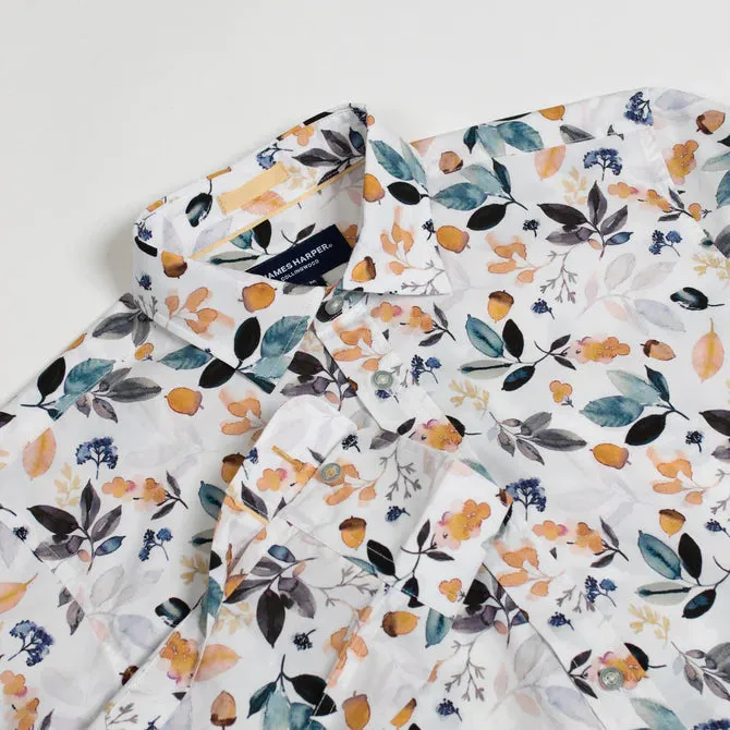 James Harper Acorn Cotton Poplin Shirt - Navy
