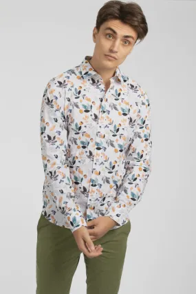 James Harper Acorn Cotton Poplin Shirt - Navy