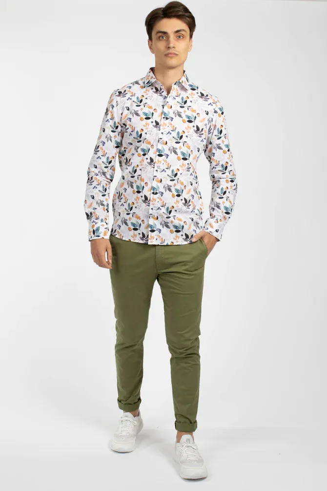 James Harper Acorn Cotton Poplin Shirt - Navy