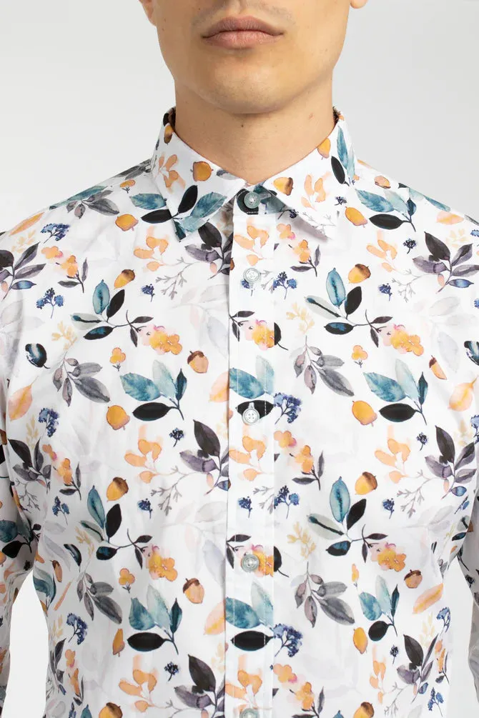 James Harper Acorn Cotton Poplin Shirt - Navy
