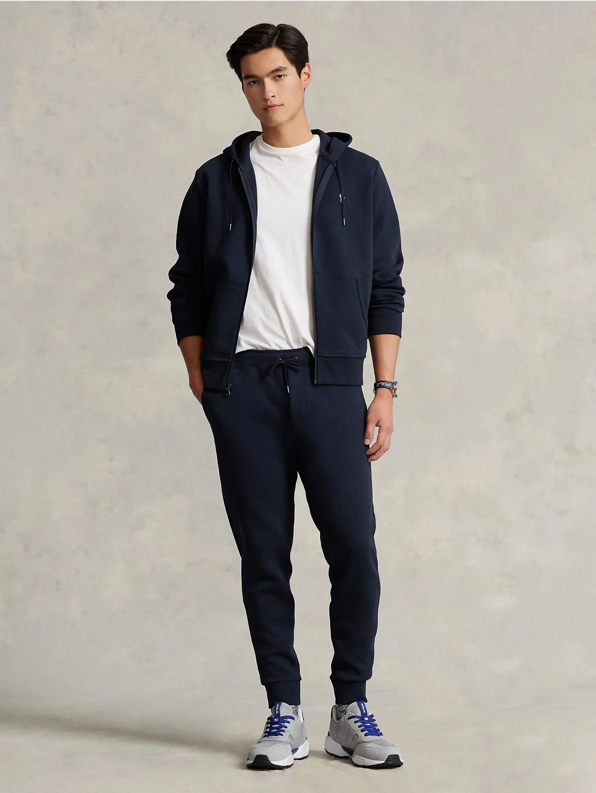 Joggers in Maglia Doppia Blu