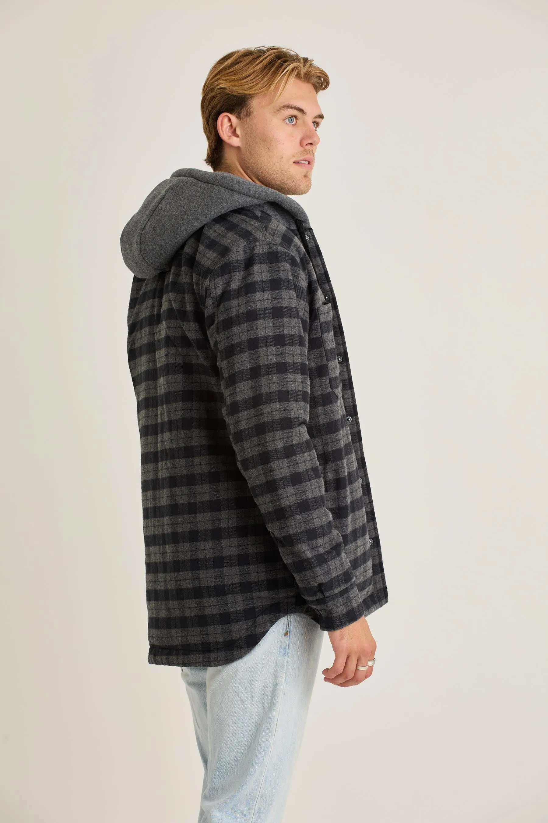 JP Quilted Sherpa Mens Jacket - Black