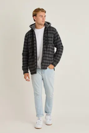 JP Quilted Sherpa Mens Jacket - Black
