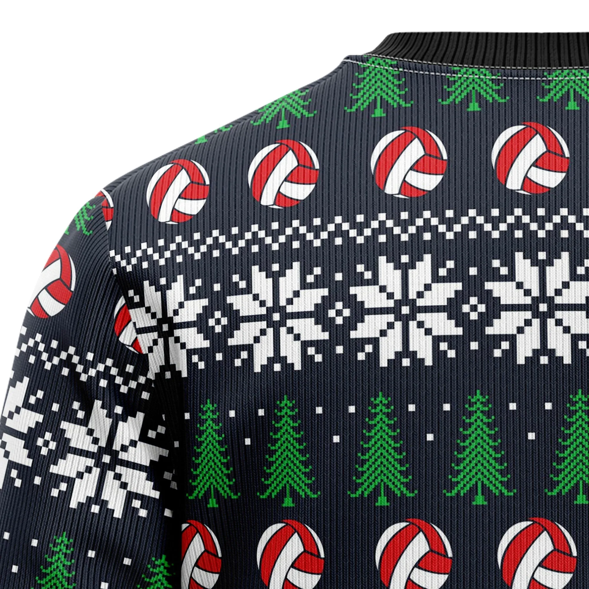 JulesRoche Ugly Christmas Sweater All-Over Print Cotton Blend