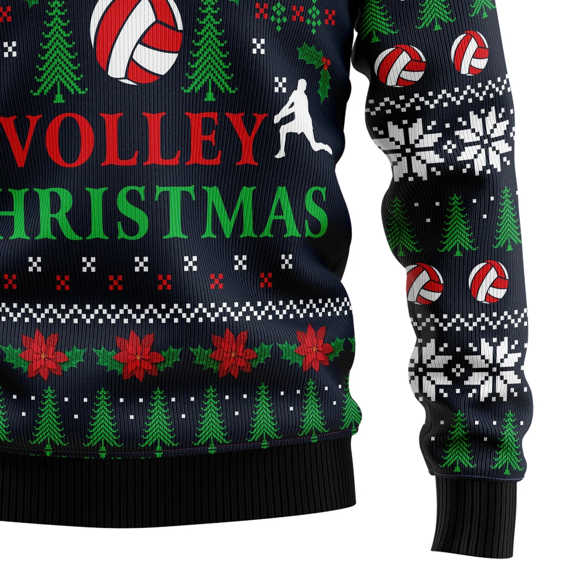 JulesRoche Ugly Christmas Sweater All-Over Print Cotton Blend