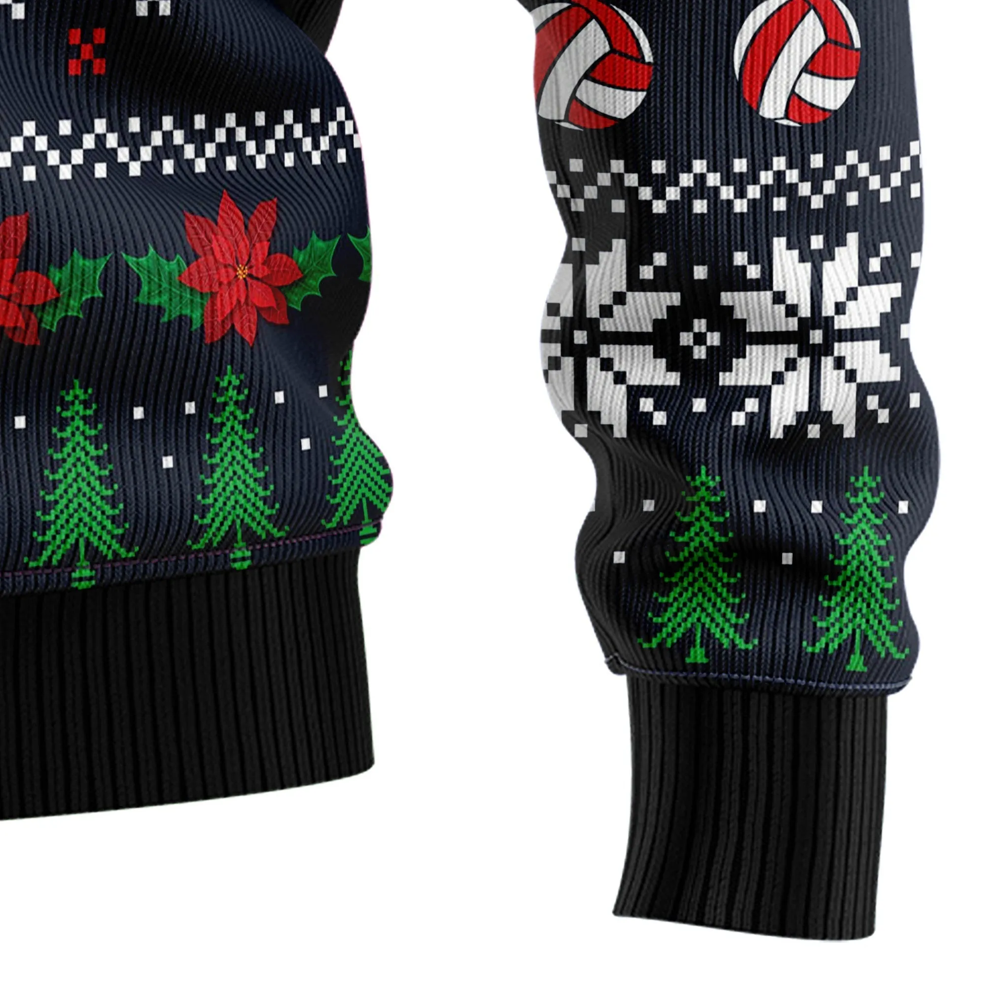 JulesRoche Ugly Christmas Sweater All-Over Print Cotton Blend