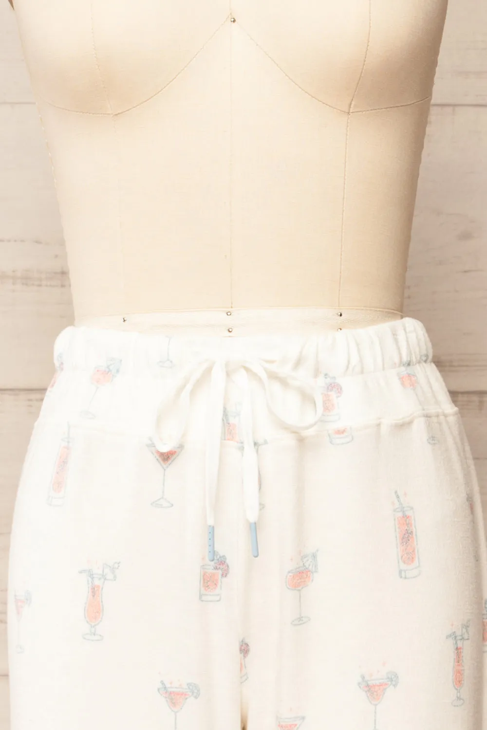 Keegan | Ivory Pyjama Joggers w/ Cocktail Print