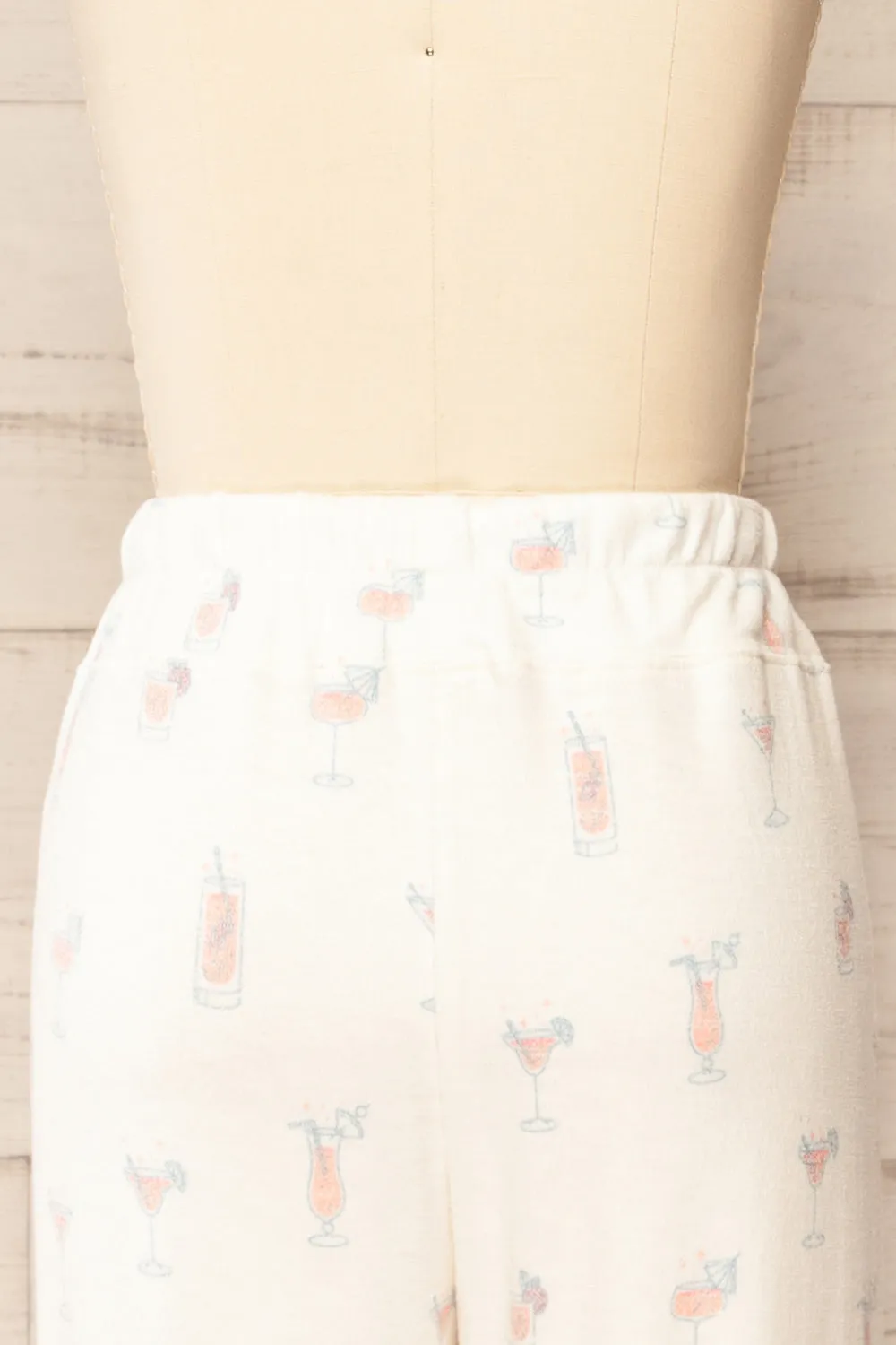 Keegan | Ivory Pyjama Joggers w/ Cocktail Print