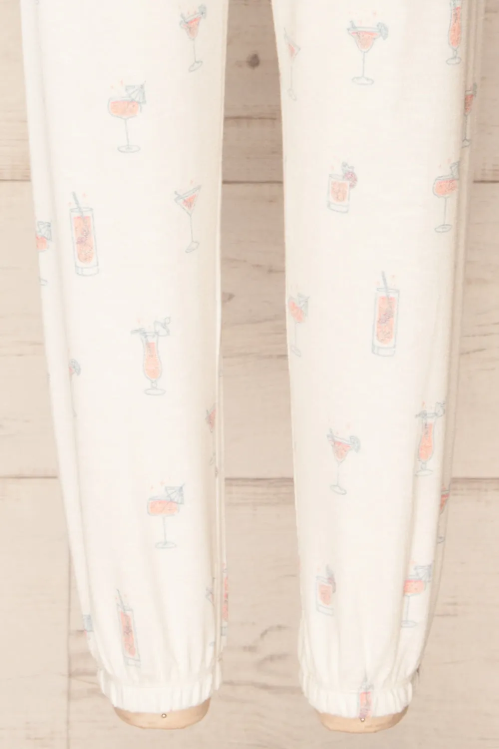 Keegan | Ivory Pyjama Joggers w/ Cocktail Print