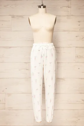 Keegan | Ivory Pyjama Joggers w/ Cocktail Print