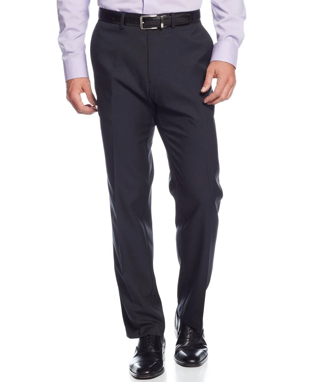 Kenneth Cole Reaction Mens Slim fit Dress Pants 30 / 30 Black Solid