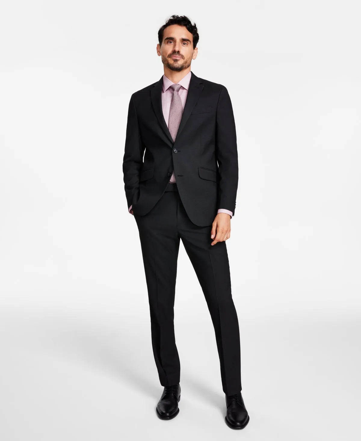 Kenneth Cole Reaction Men's Slim-Fit Flex Suit Dress Pants 31 x 32 Black Check