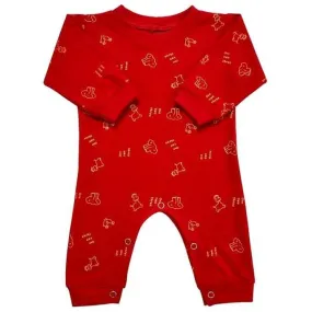 KIDS & BEBS Cute Elephant Print Rompers for Baby Boy And Baby Girls Made With Soft 100% Pure Cotton Fabric Summer Friendly ( Red, 0 - 3 months )