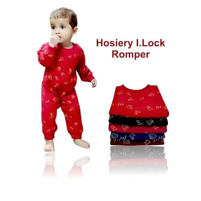 KIDS & BEBS Cute Elephant Print Rompers for Baby Boy And Baby Girls Made With Soft 100% Pure Cotton Fabric Summer Friendly ( Red, 0 - 3 months )