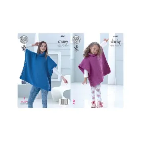 King Cole Chunky Tabbard Knitting Pattern 4842