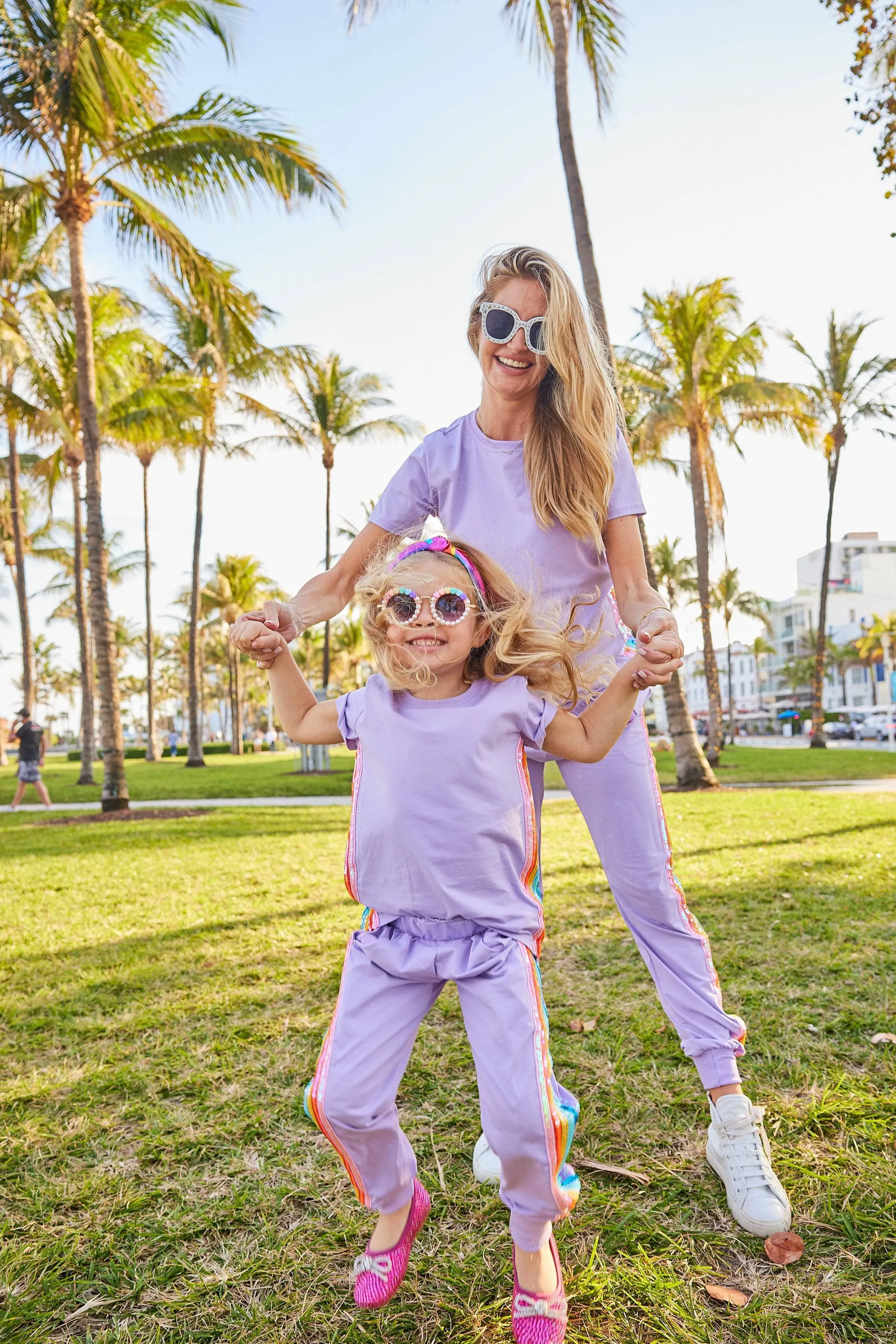 Lavender Rainbow Sequin Jogger Set