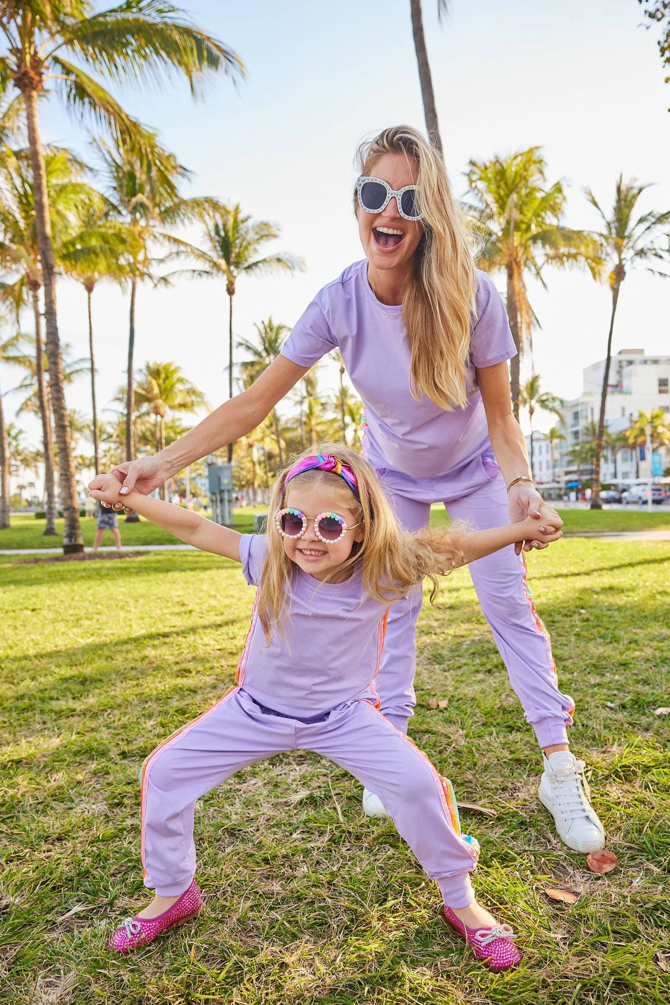 Lavender Rainbow Sequin Jogger Set