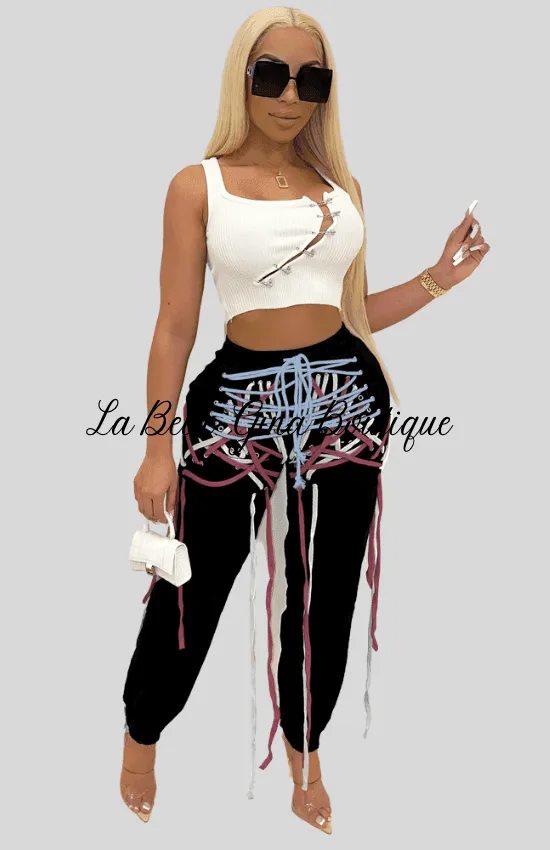 Lora eyelet Drwastring Trousers