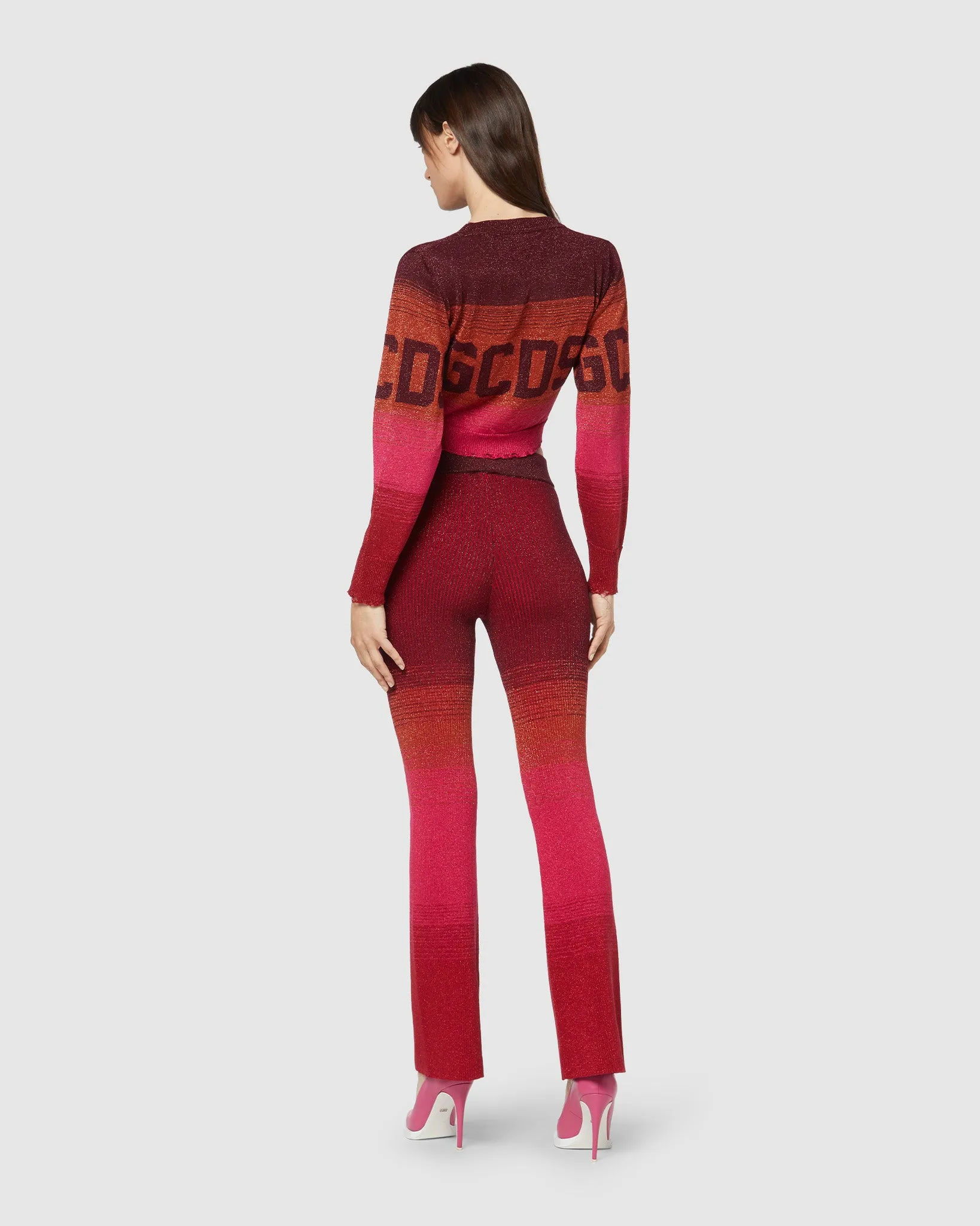Lurex degradé knit trousers