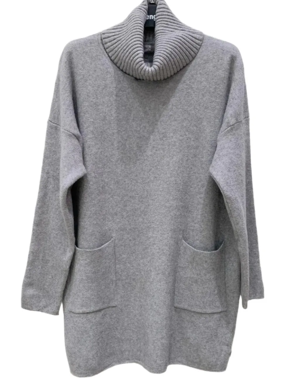 Made In Italy Turtleneck Sweater With Pockets One Size