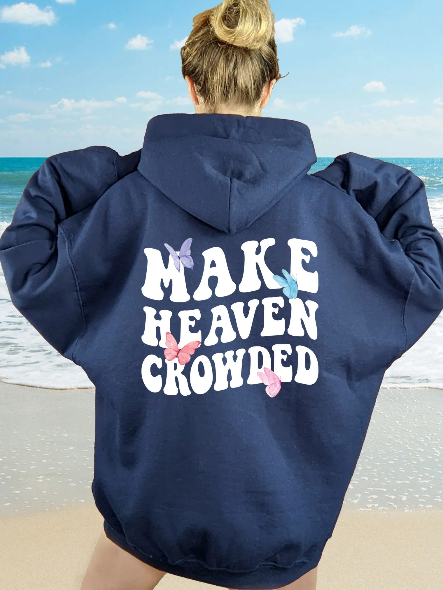 Make Heaven Crowded Hoodie with Butterflies - New!