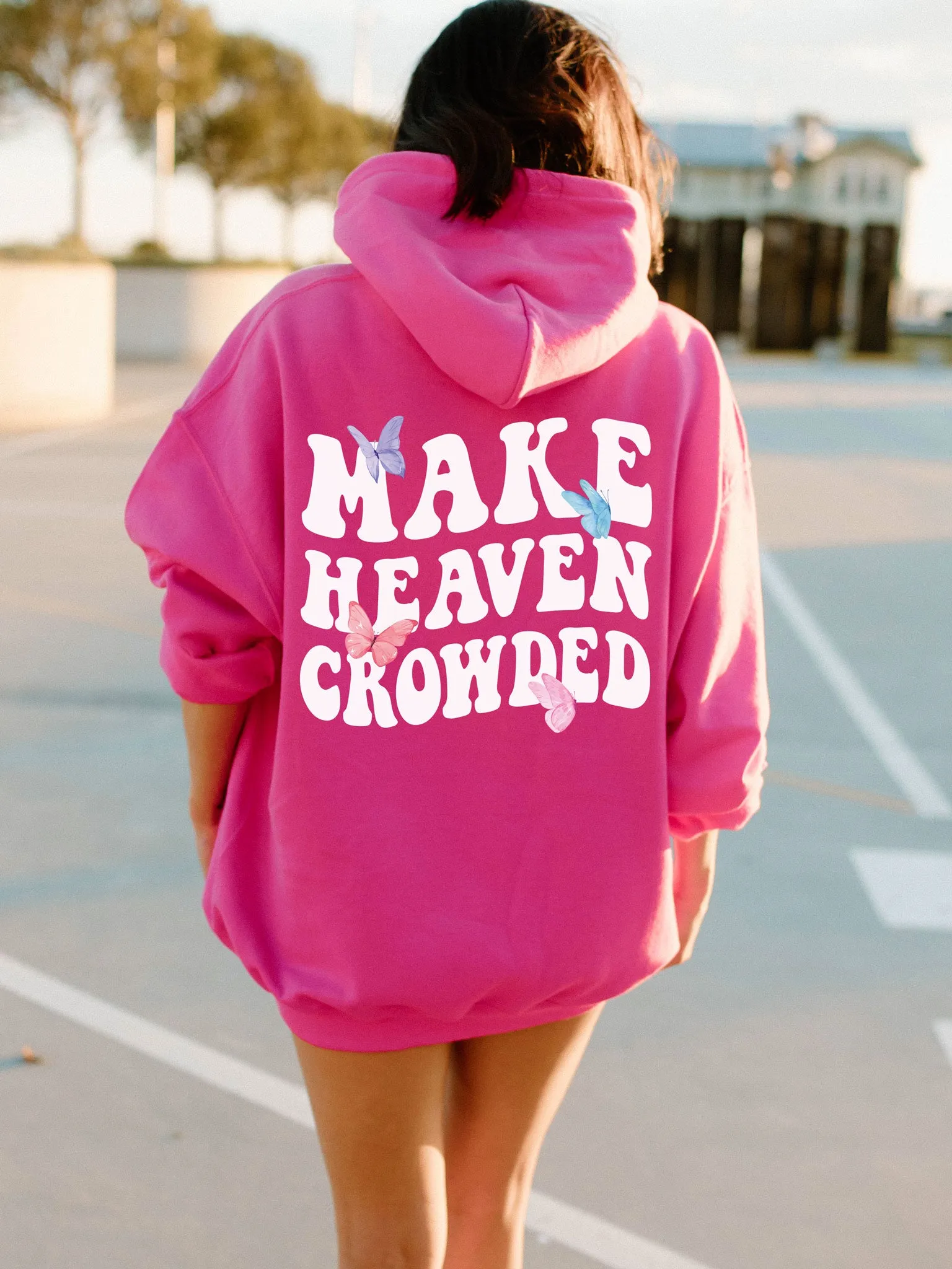 Make Heaven Crowded Hoodie with Butterflies - New!