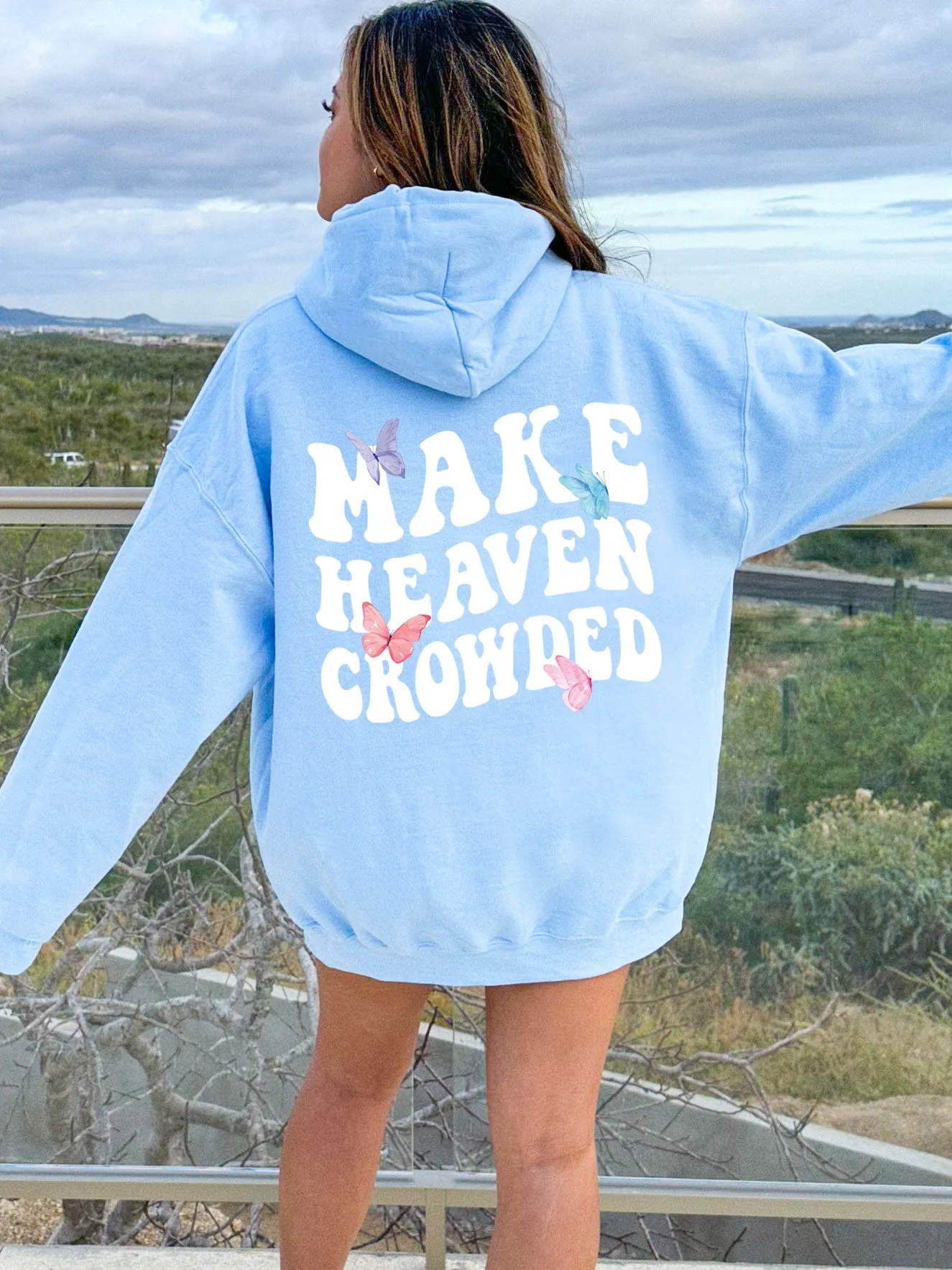 Make Heaven Crowded Hoodie with Butterflies - New!