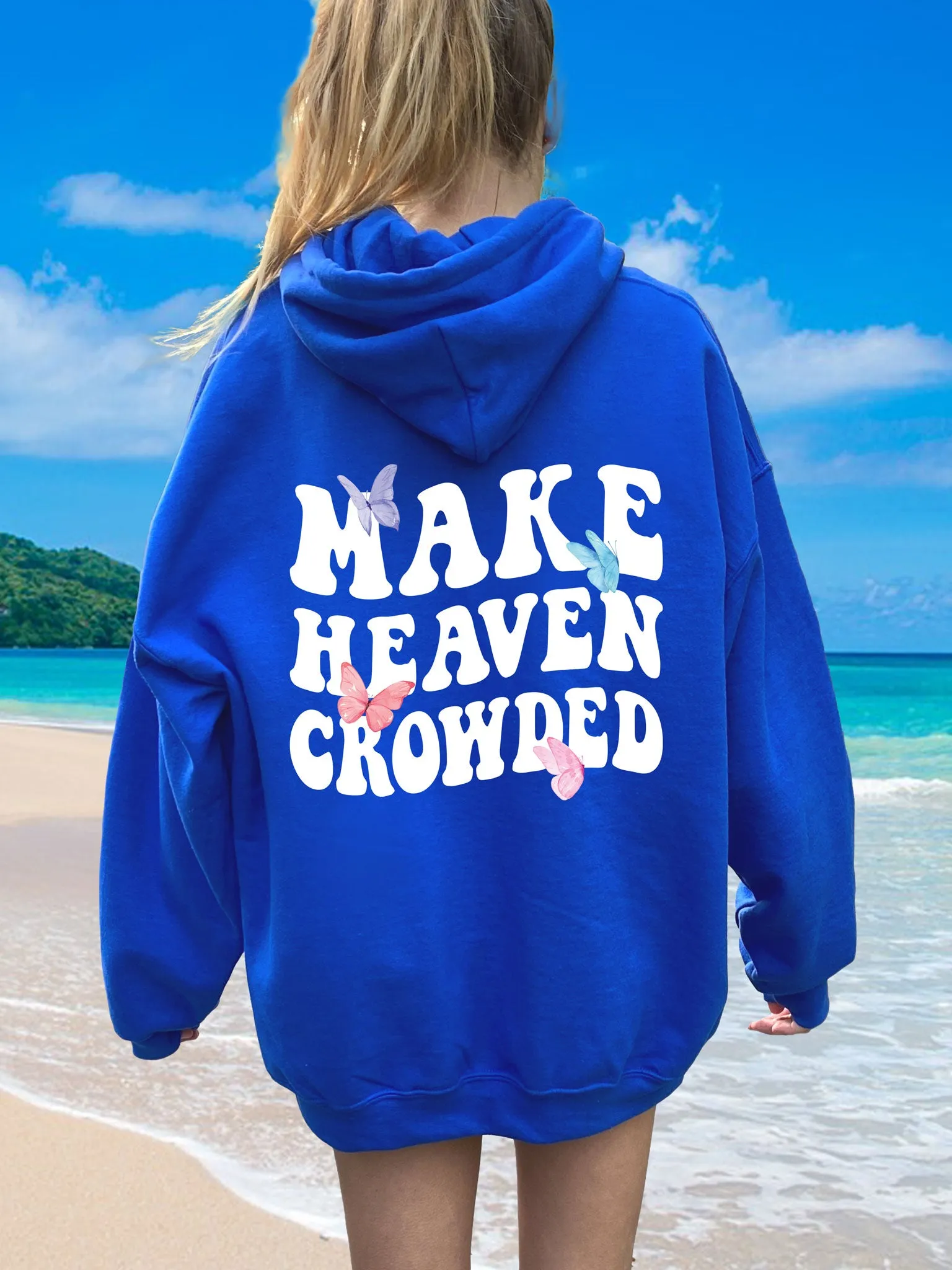 Make Heaven Crowded Hoodie with Butterflies - New!