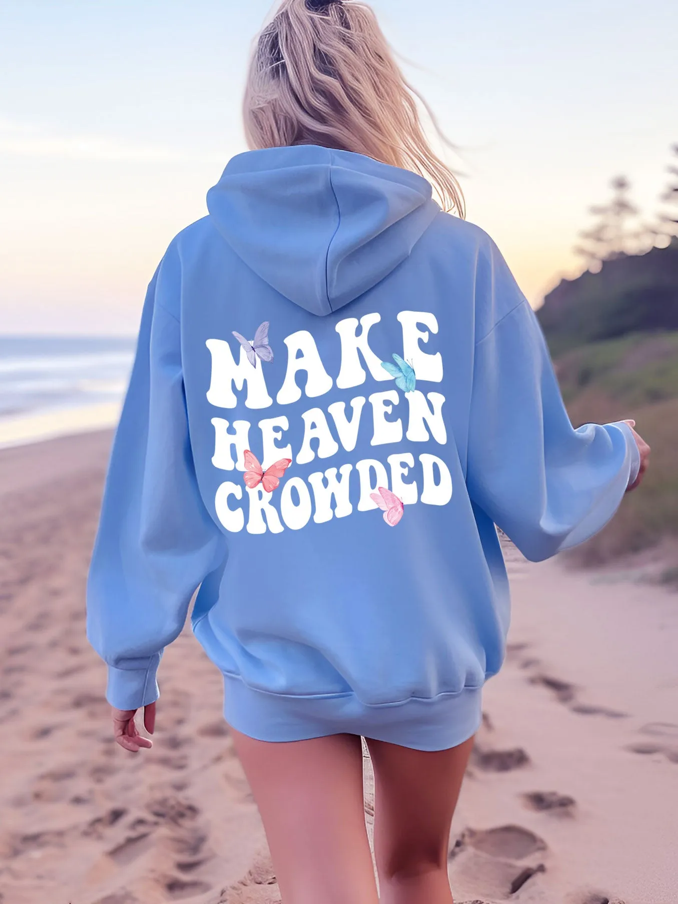 Make Heaven Crowded Hoodie with Butterflies - New!