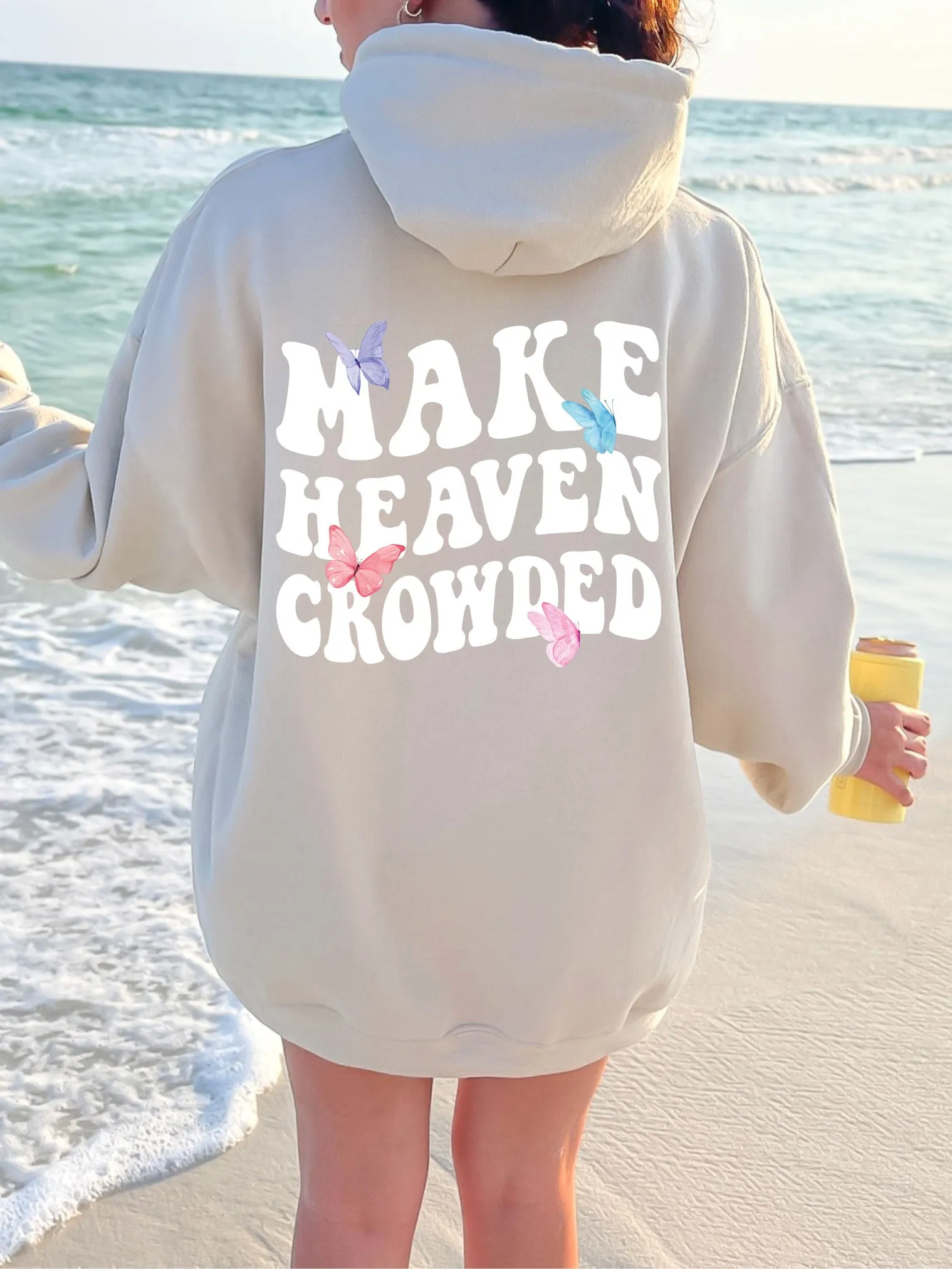 Make Heaven Crowded Hoodie with Butterflies - New!
