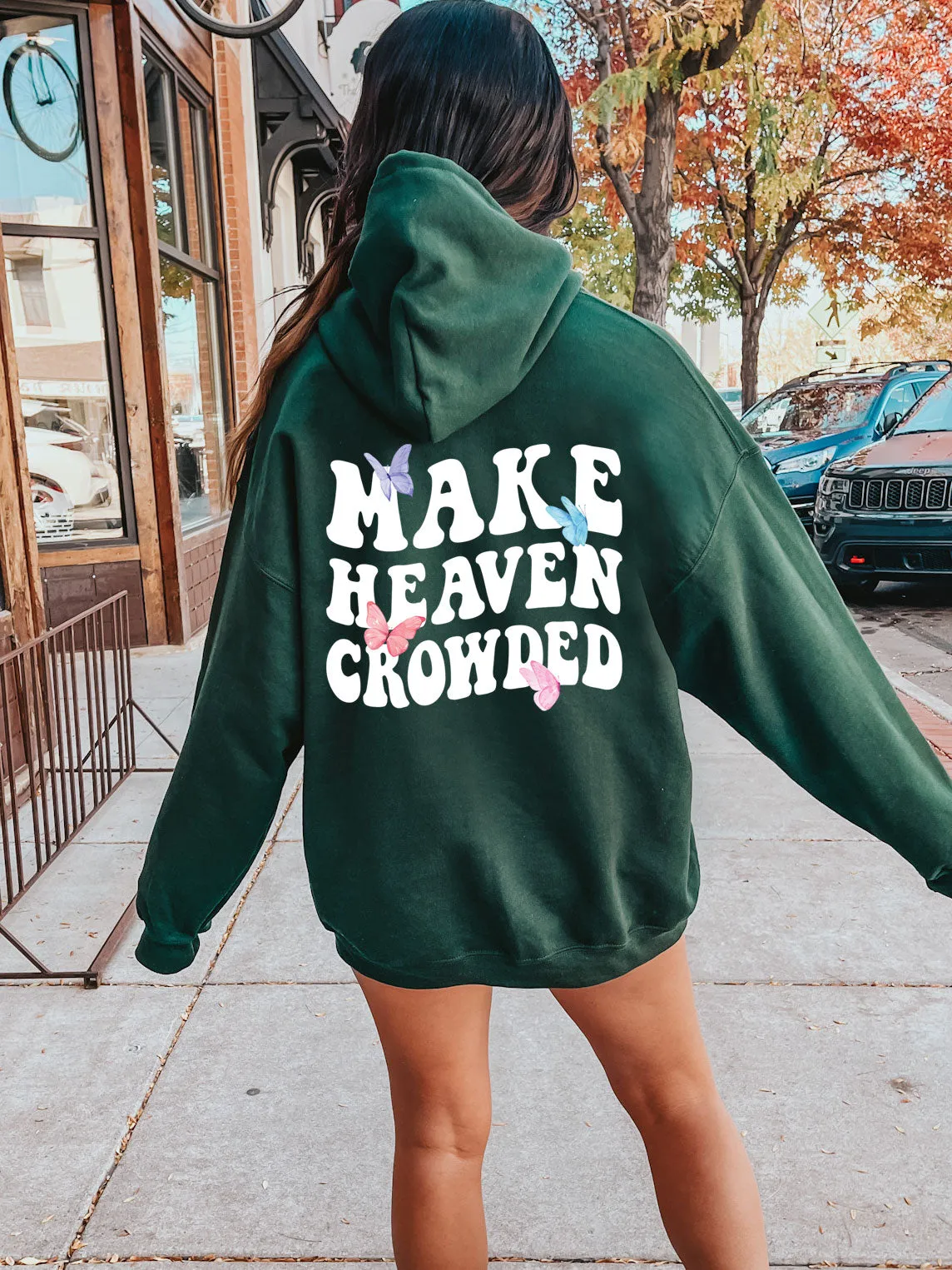 Make Heaven Crowded Hoodie with Butterflies - New!