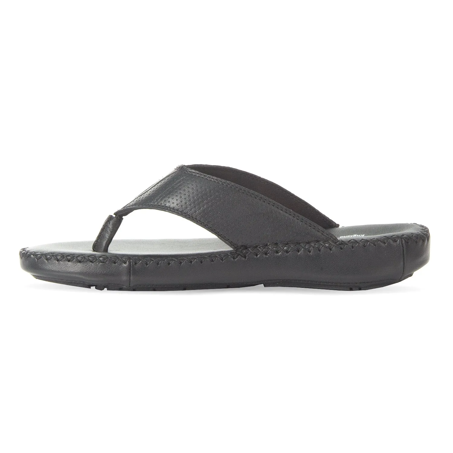 Men's Black Leather toe post