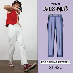 Men's Dress Pants Cosplay Fashion Costume Sewing Pattern/Downloadable PDF File