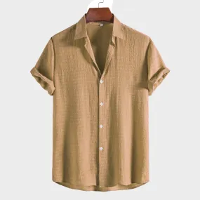Men's Fashion Solid Color Dark Cell Short Sleeve Shirt