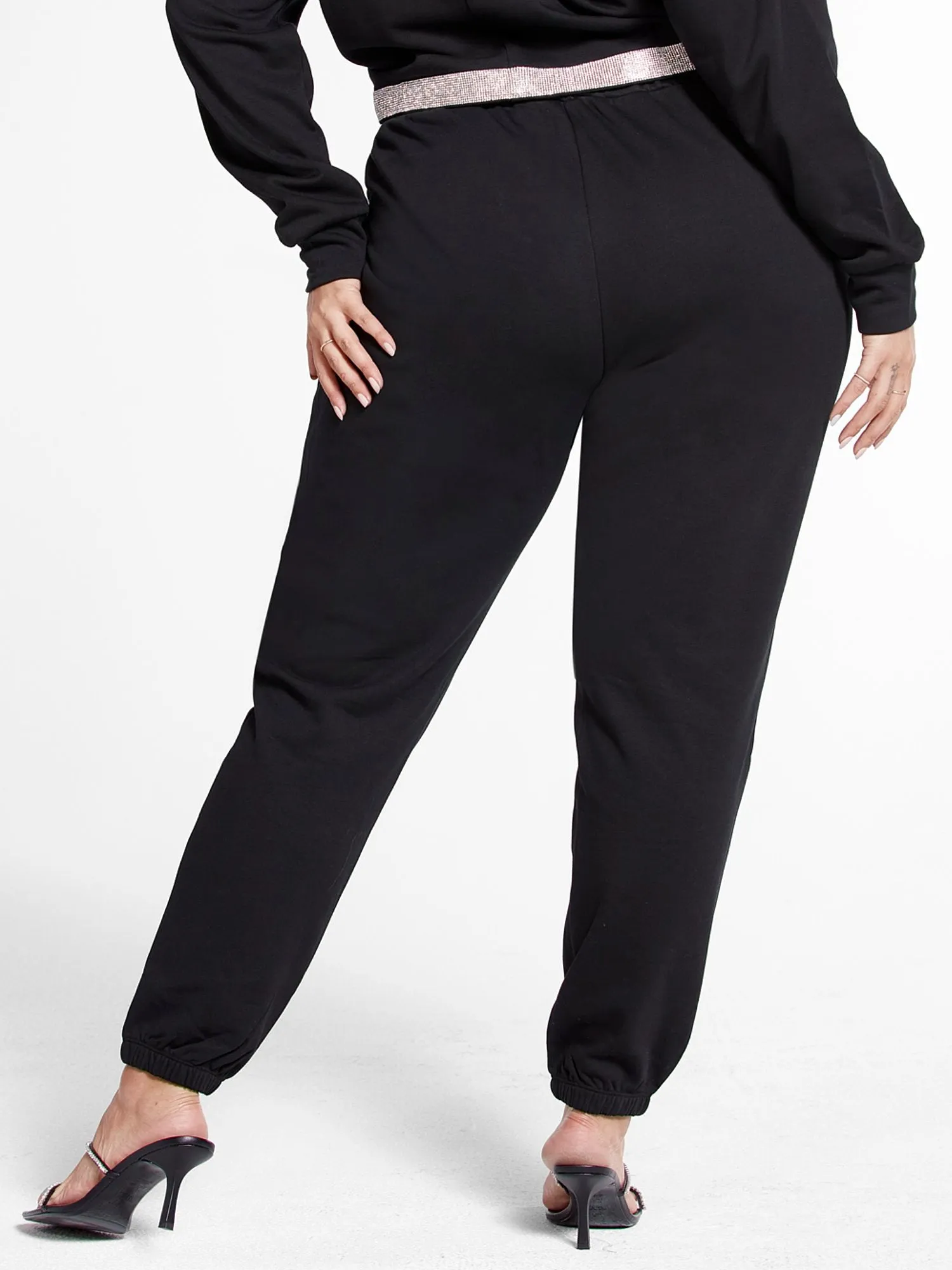 Michelle Rhinestone Trim Joggers