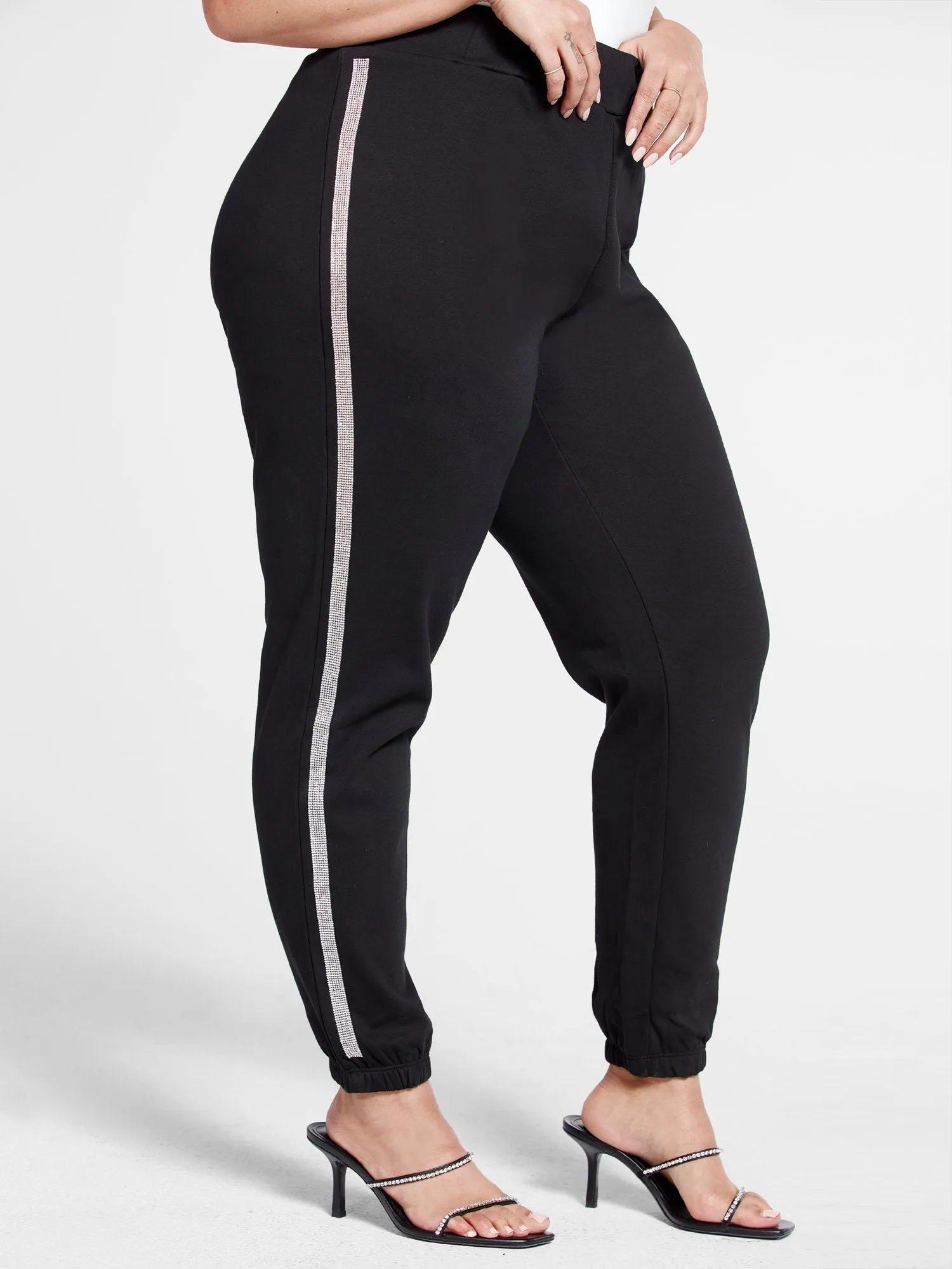 Michelle Rhinestone Trim Joggers