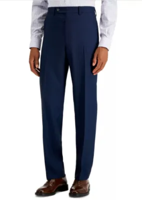 Nautica Mens Slim fit Dress Pants 42 / 36 Blue Birdseye Stretch
