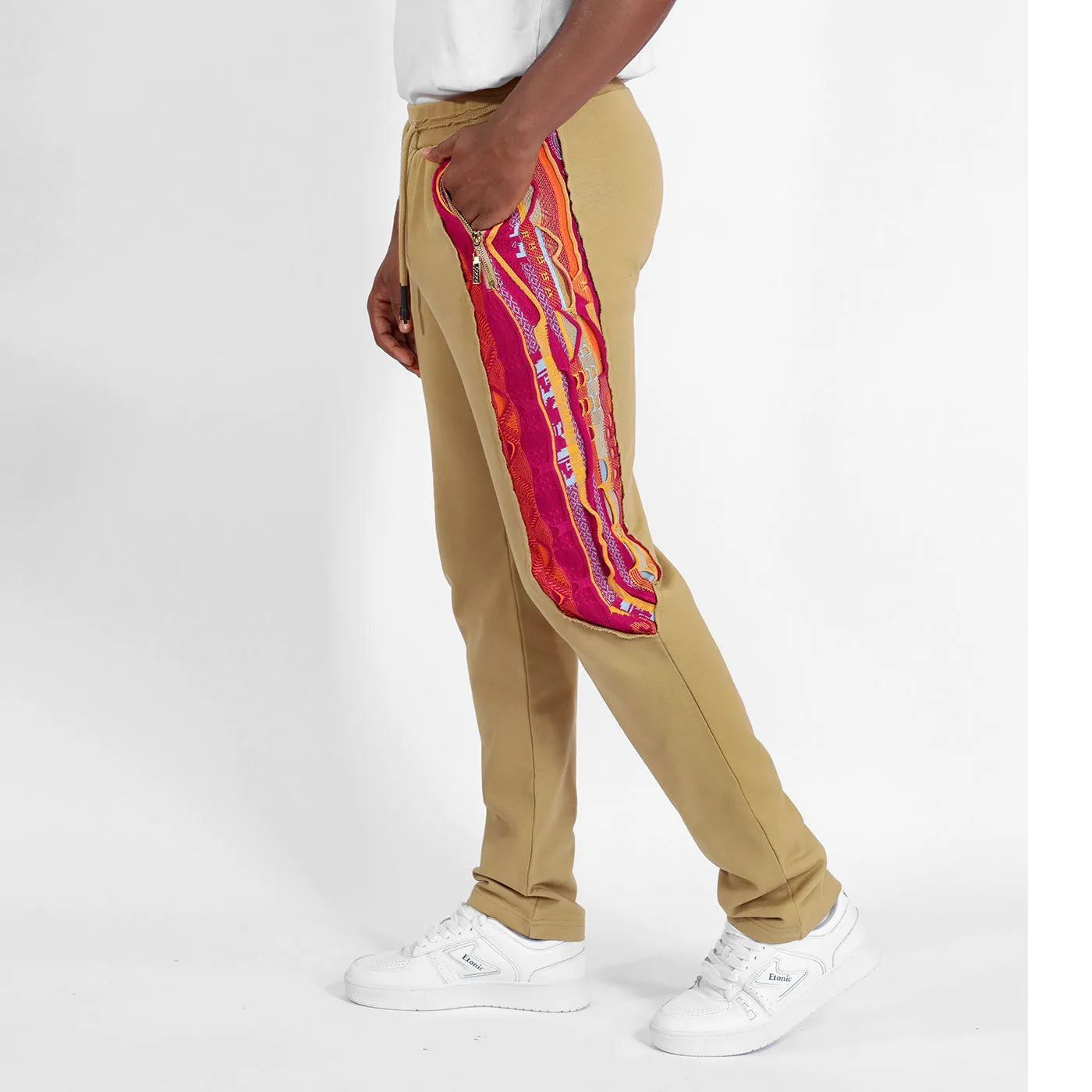 New -COOGI Sweater Pieced Jogger In Khaki