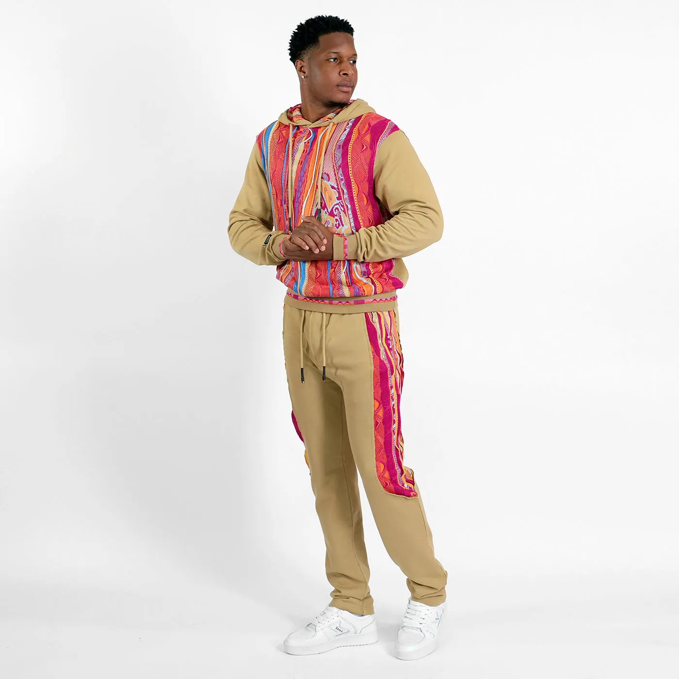 New -COOGI Sweater Pieced Jogger In Khaki