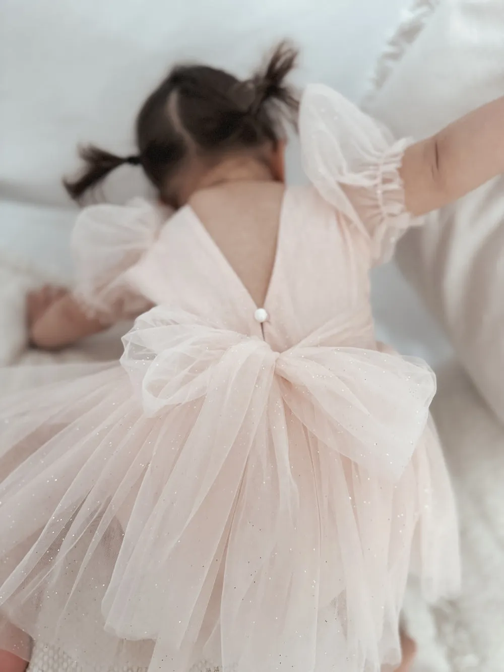 Nina Sparkle Peach Baby Girls Romper