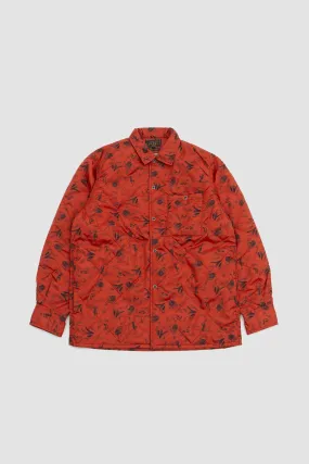 Nylon Quilt Shirt Jacket Rust