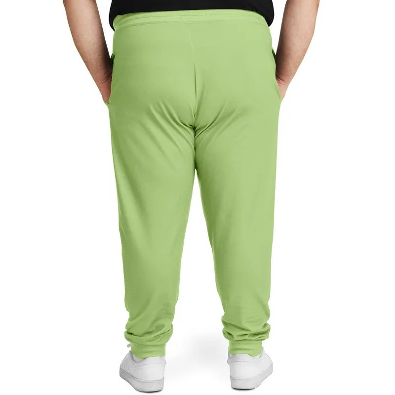 Pastel Warm Green Joggers | Unisex | with PLUS sizes | Bright Pastel Warm Green | C30M0Y60K0