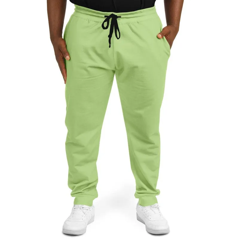 Pastel Warm Green Joggers | Unisex | with PLUS sizes | Bright Pastel Warm Green | C30M0Y60K0